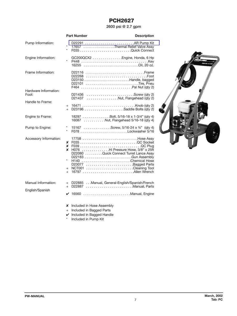 PORTER CABLE, PCH2627, IPL.1